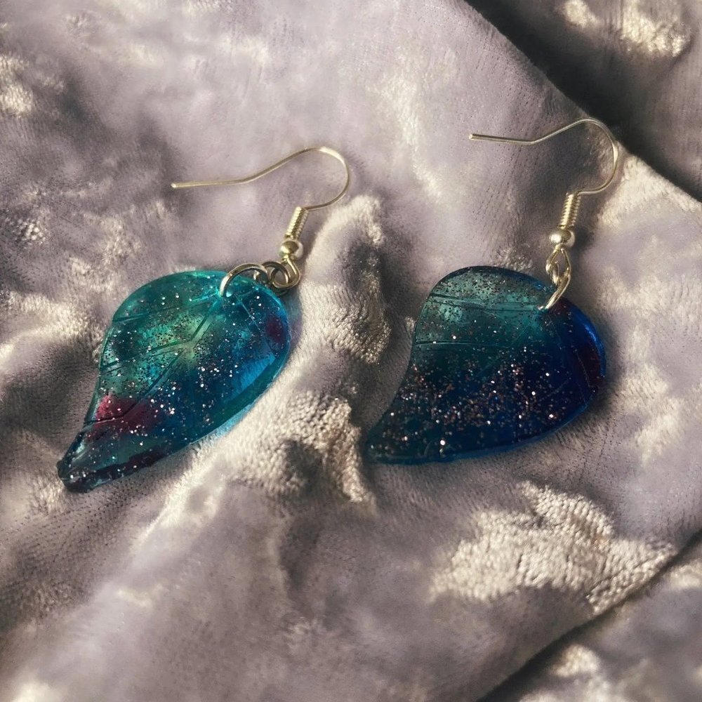Glow Foliate Earrings by Lissette's Art